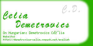 celia demetrovics business card
